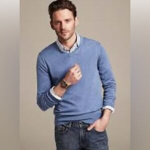 Banana Republic Mens Cashmere silk blend premium luxe yarn sweater Size‎ M